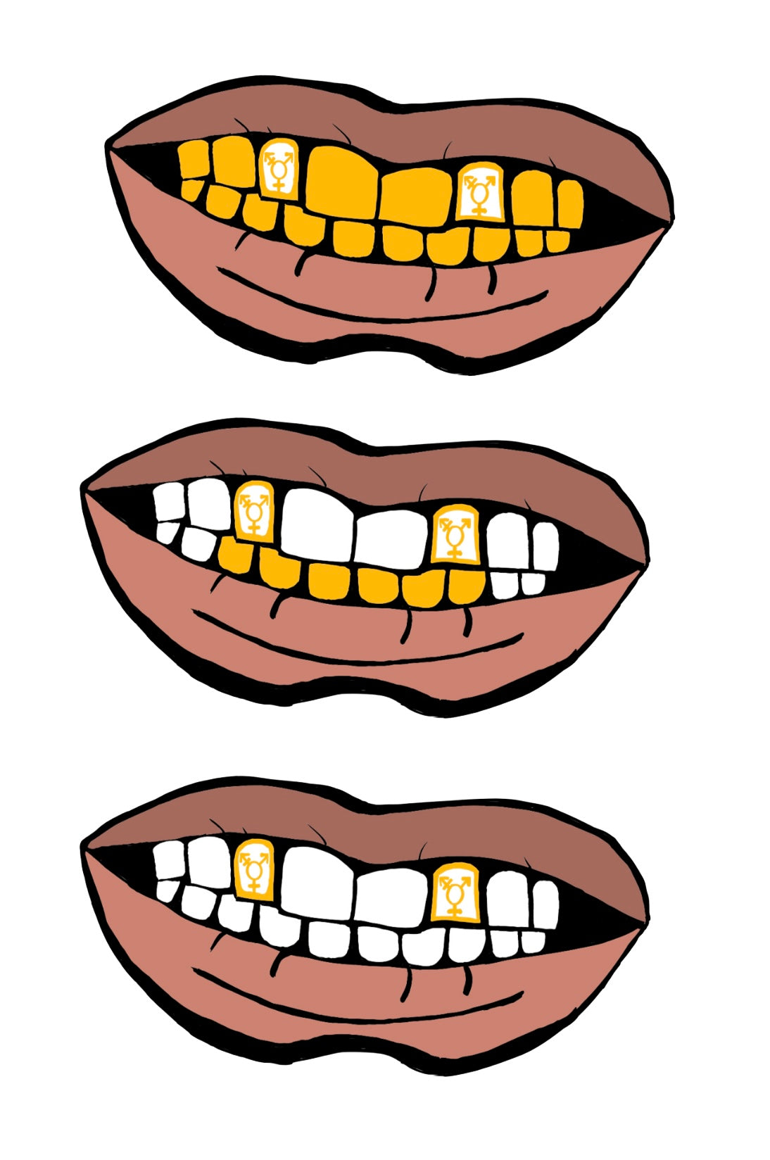 3 Pack Grillz Stickers